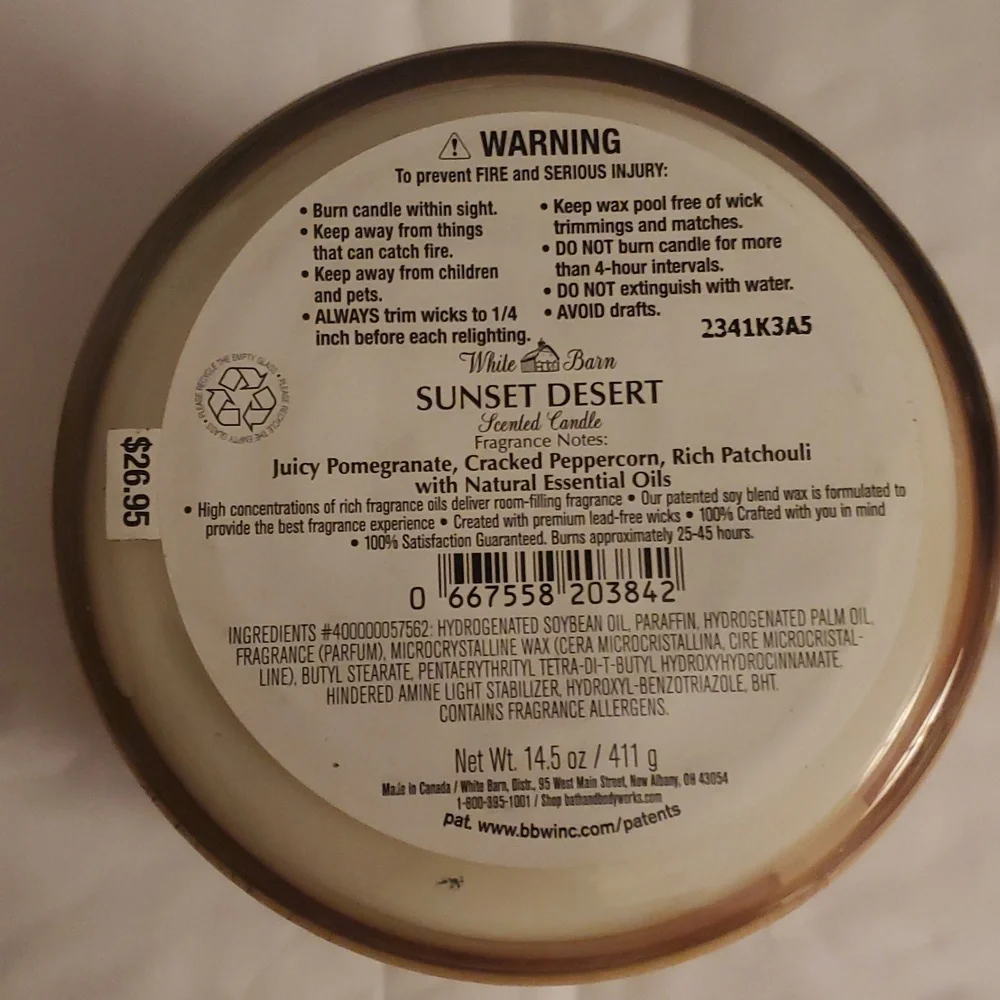 2 X Bath & Body Works White Barn Sunset Desert 3 Wick Candle Candles - Picture 7 of 12